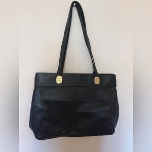 Marino Orlandi Black Italian Leather Shoulder Handbag Tote